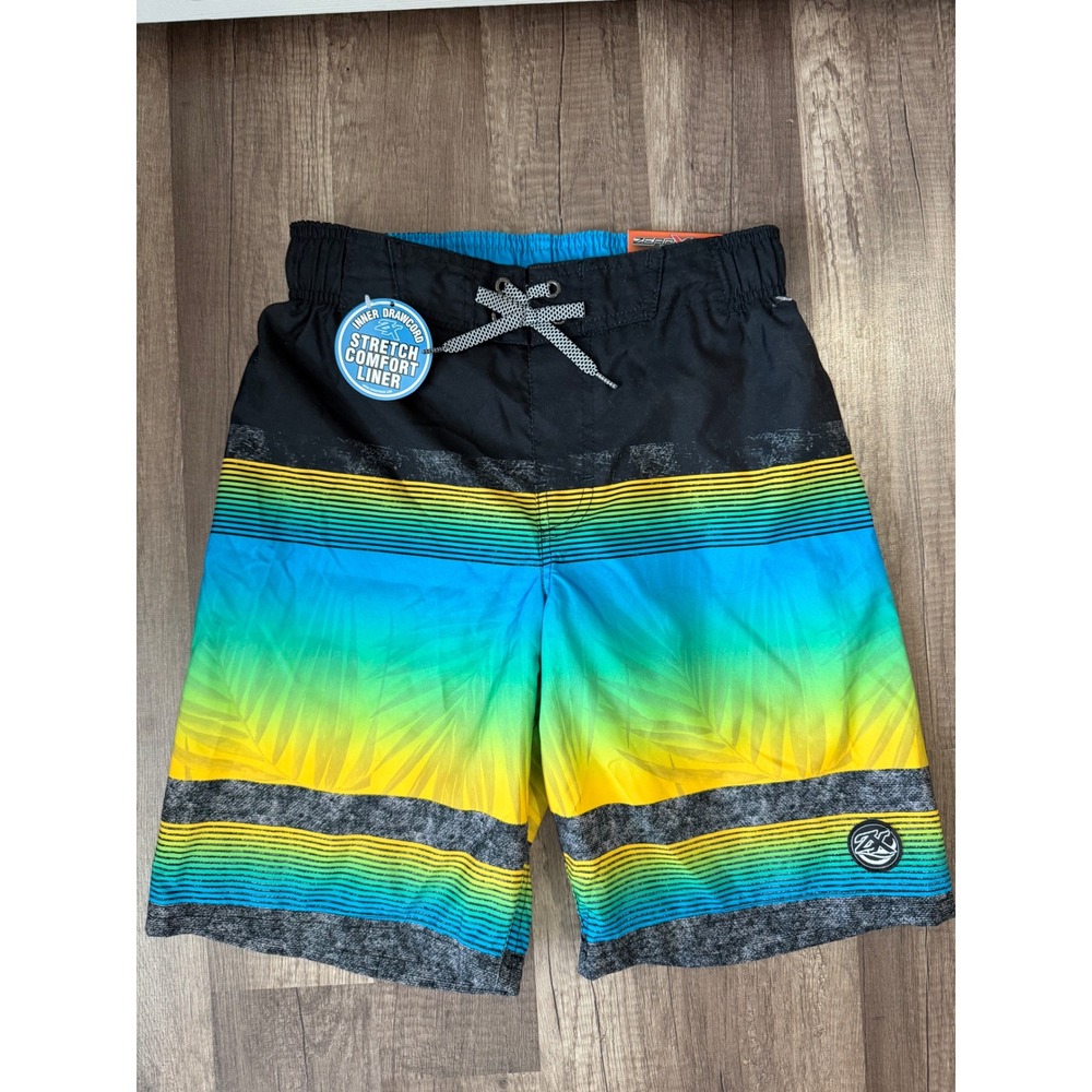 ZeroXposur Boys Swim Shorts Deep Aqua Microfiber UPF 50+ Size M 10/12